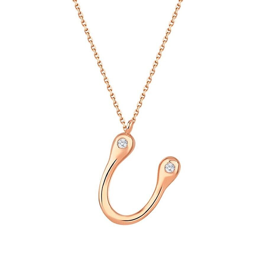 0,04 Carat Diamond U Letter Necklace