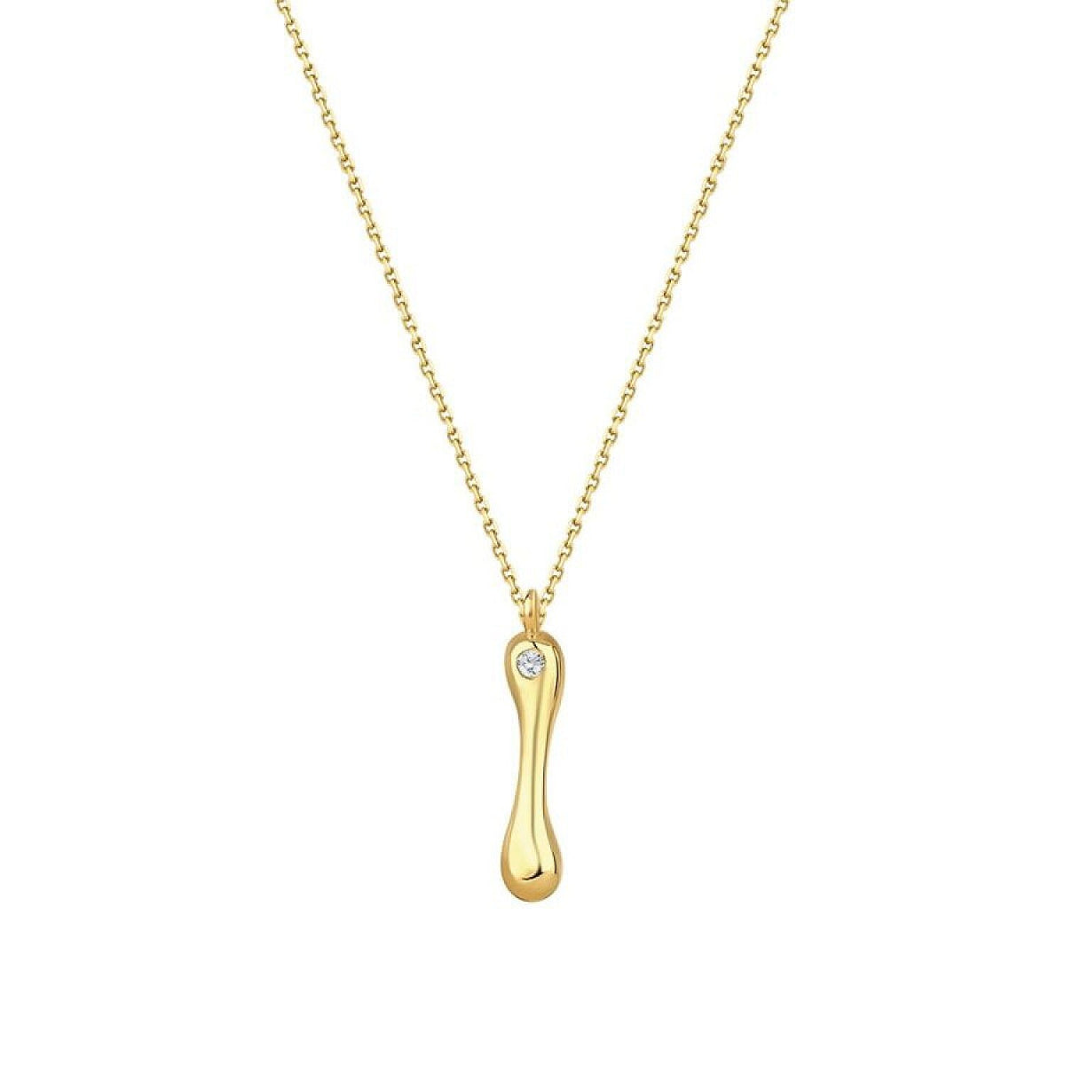 0,02 ct. Diamant-Halskette mit Buchstabe I