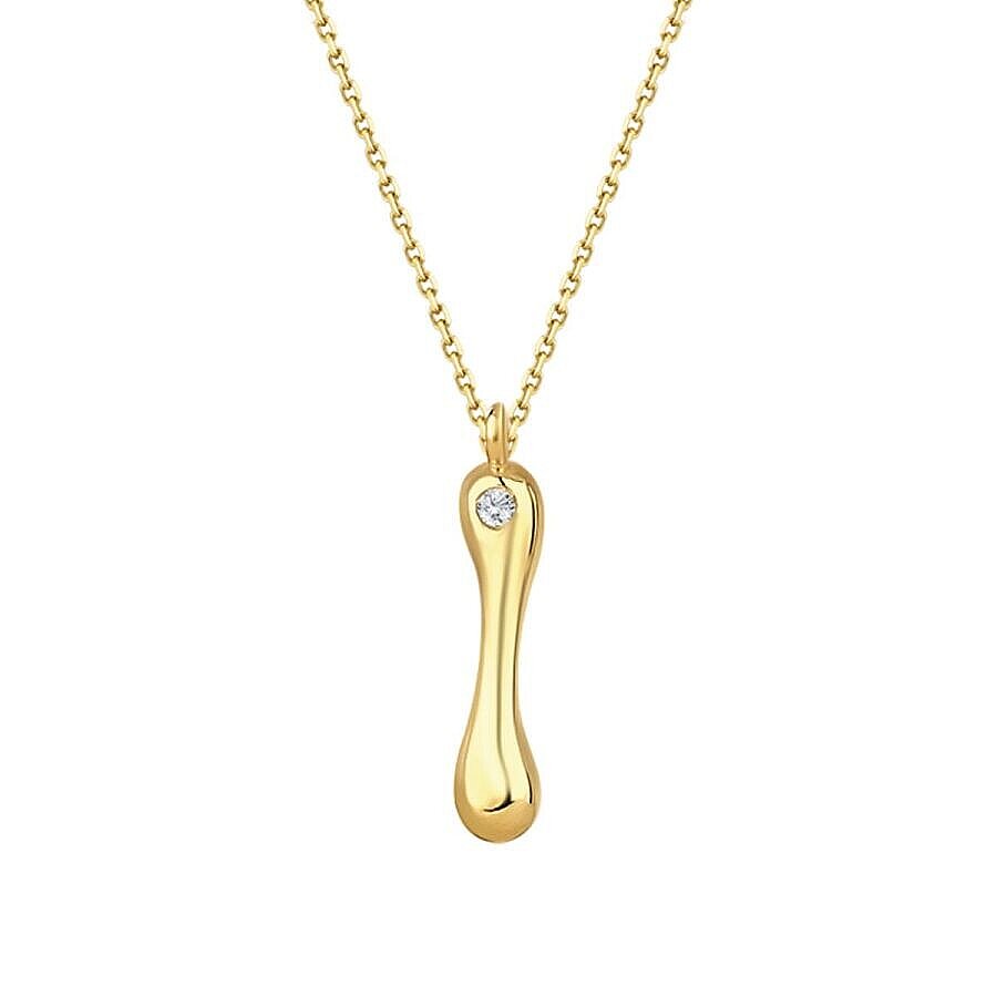 0,02 ct. Diamant-Halskette mit Buchstabe I