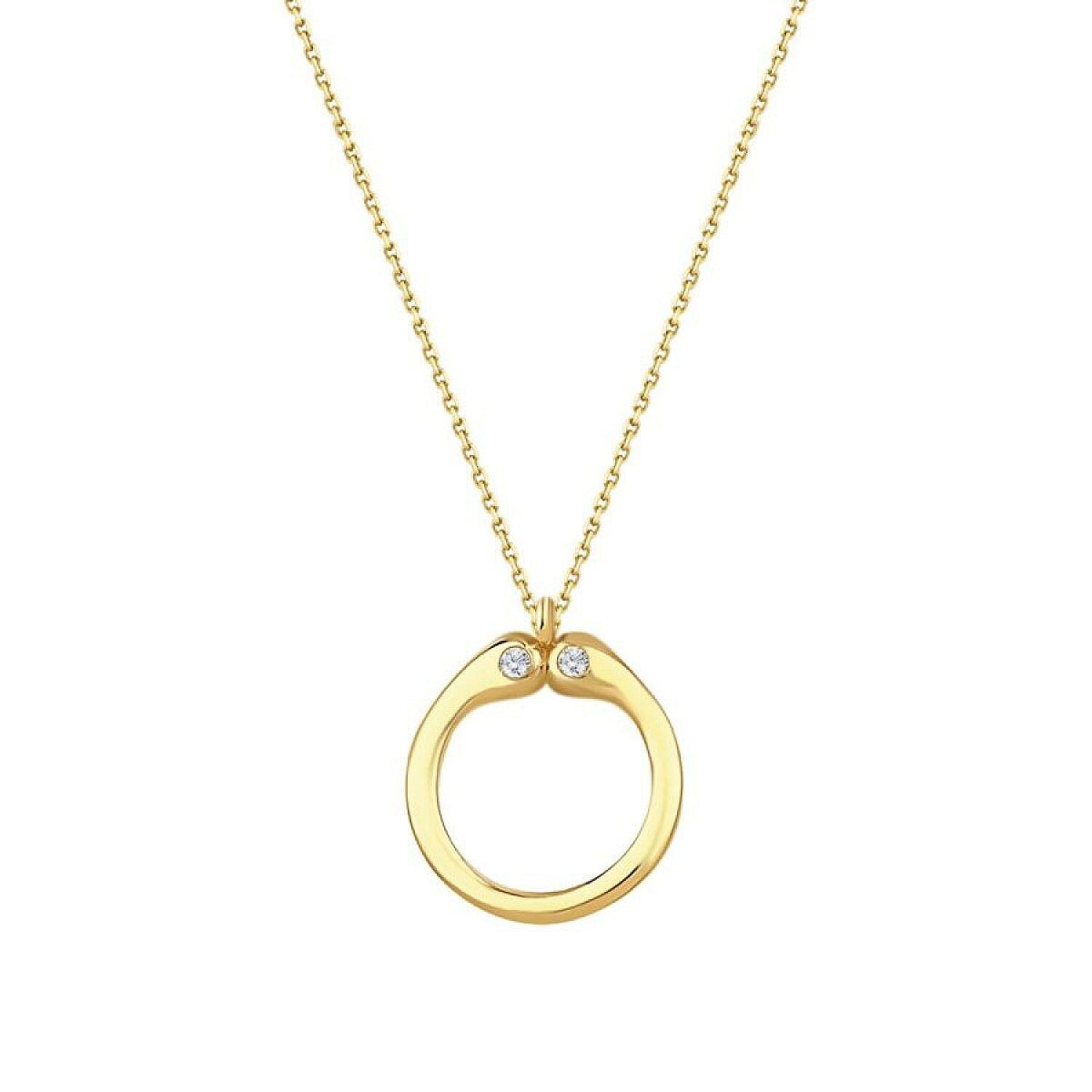 0,04 ct. Diamant-Halskette mit Buchstabe O