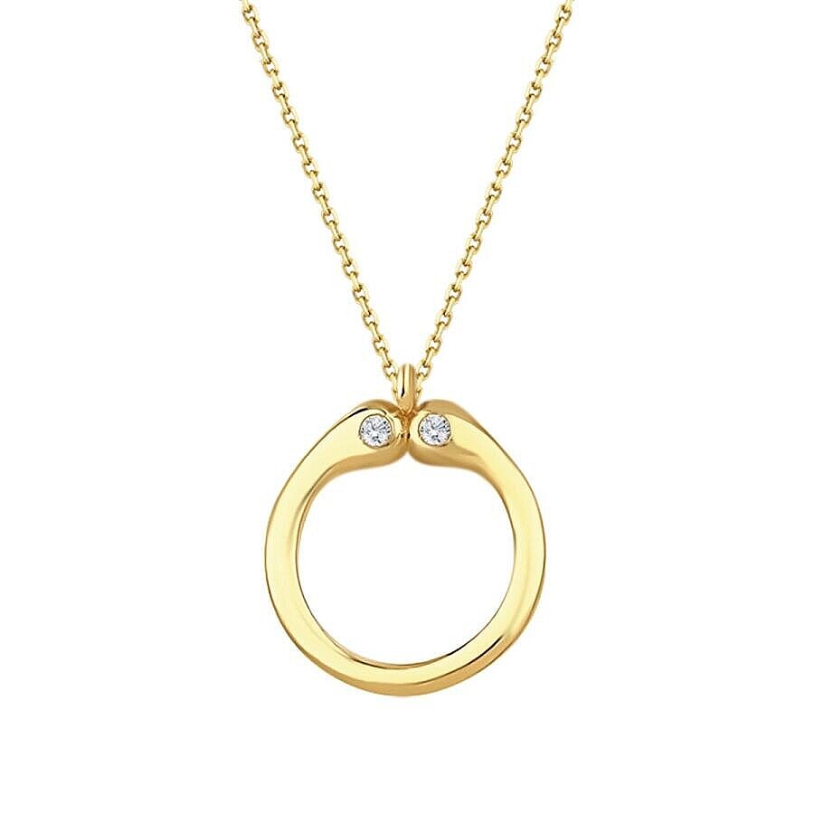 0,04 ct. Diamant-Halskette mit Buchstabe O