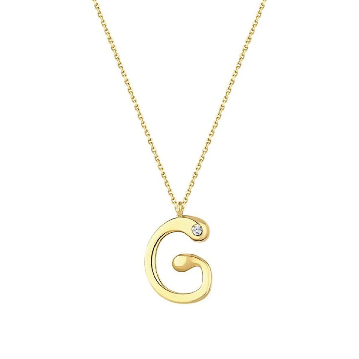 0,02 ct. Diamant-Halskette mit Buchstabe G
