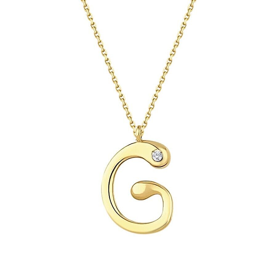 0,02 ct. Diamant-Halskette mit Buchstabe G