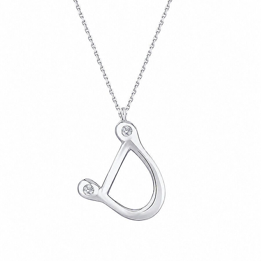 0,04 ct. Diamant Halskette Buchstabe D
