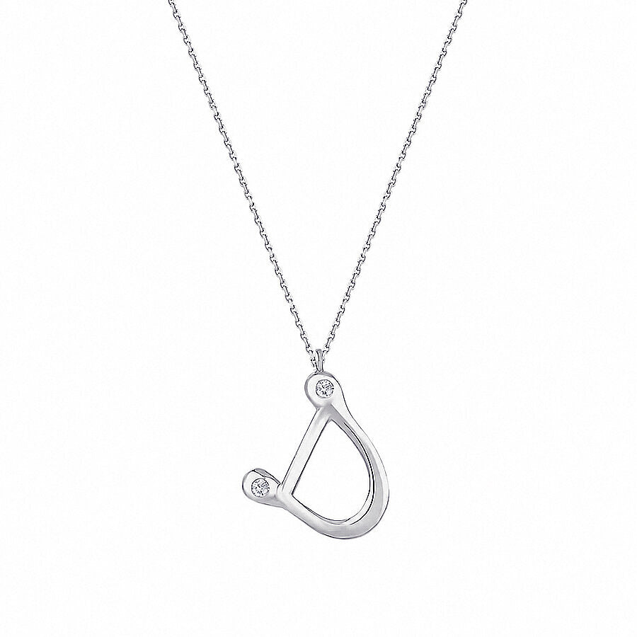 0,04 ct. Diamant Halskette Buchstabe D