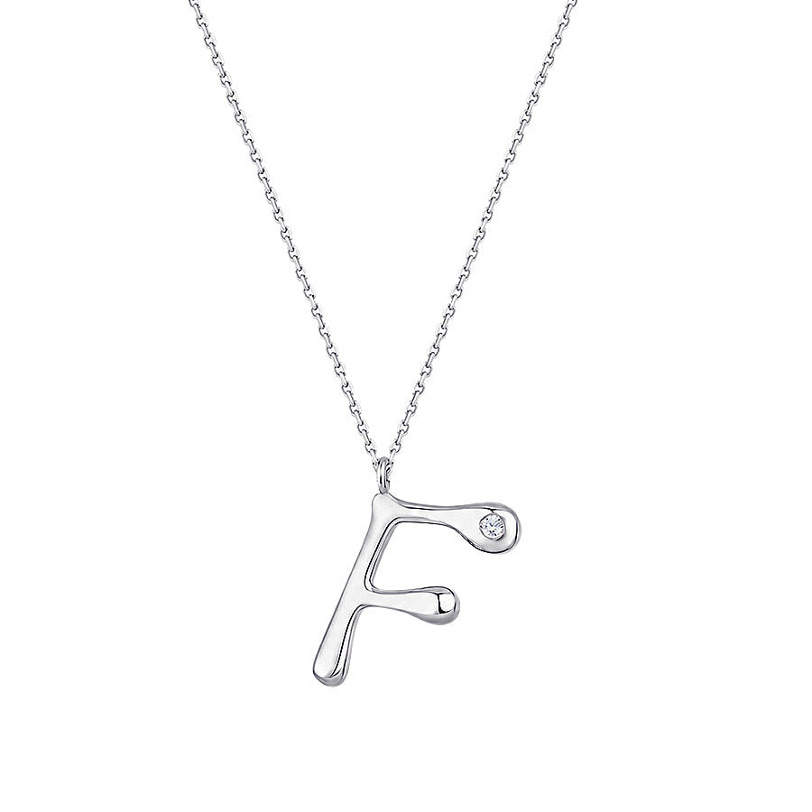 0,02 ct. Diamant Halskette Buchstabe F