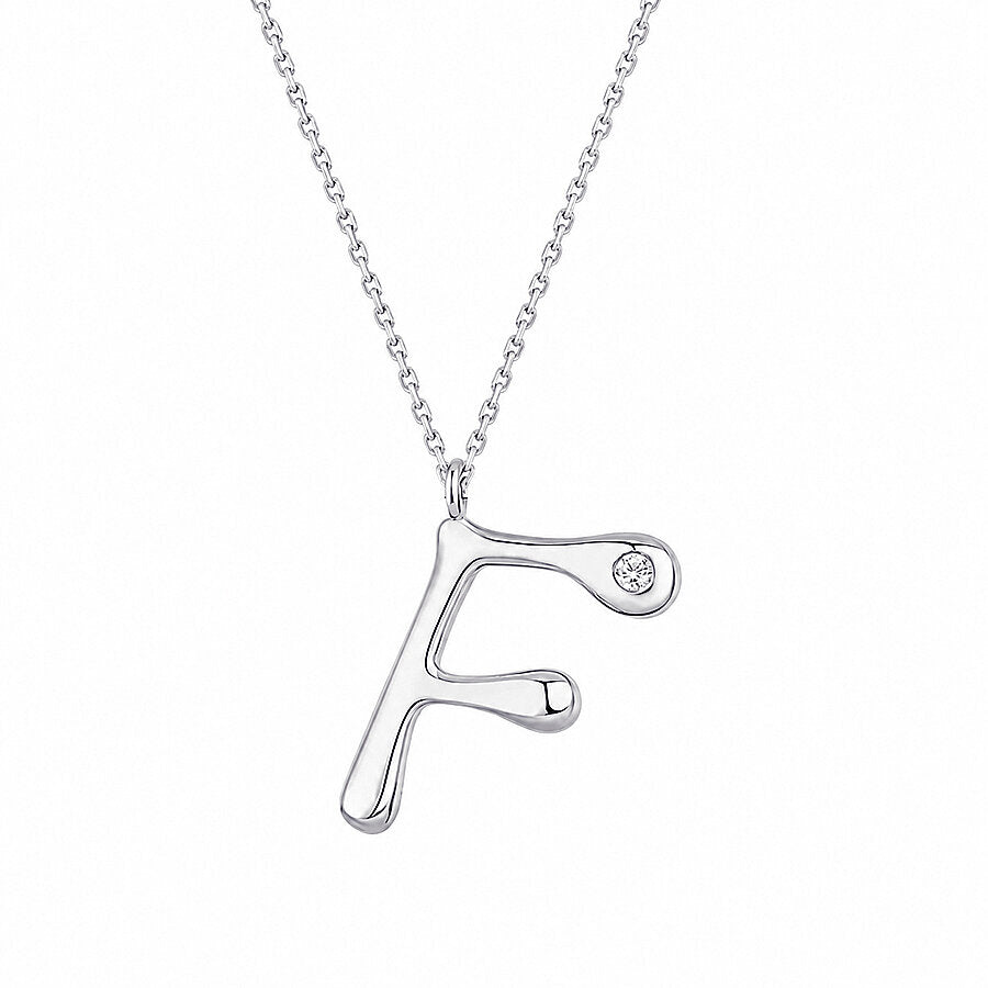0,02 ct. Diamant Halskette Buchstabe F
