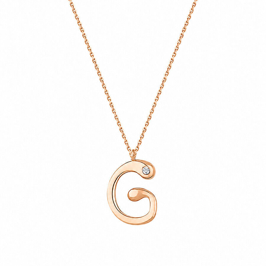 0,02 ct. Diamant Halskette Buchstabe G