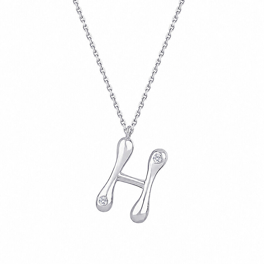 0,04 ct. Diamant Halskette Buchstabe H