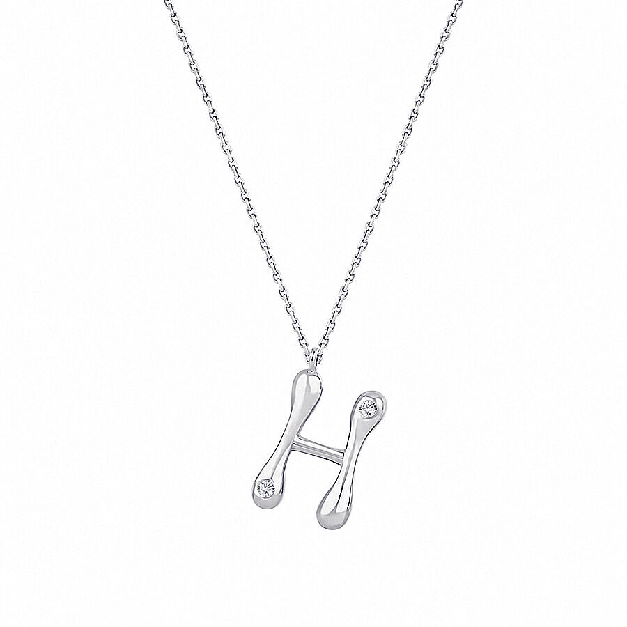 0,04 ct. Diamant Halskette Buchstabe H