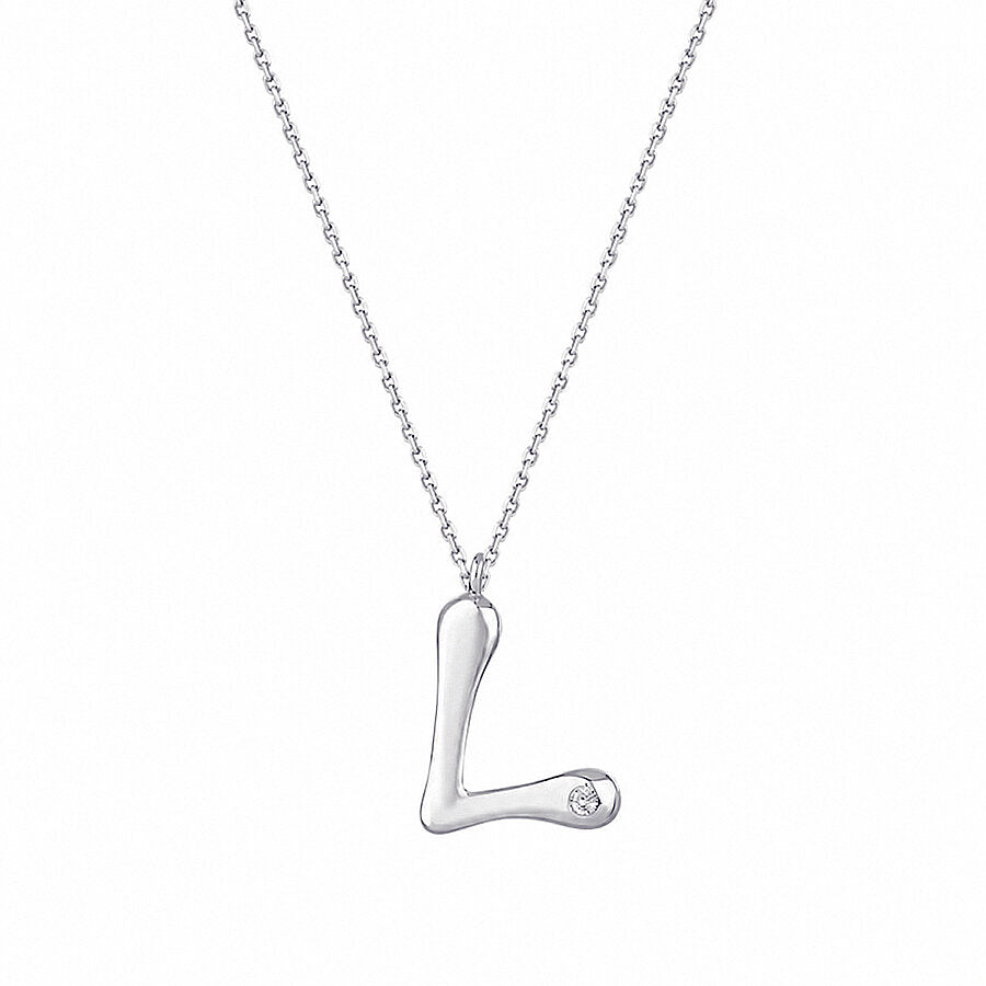 0,02 ct. Diamant Halskette Buchstabe L