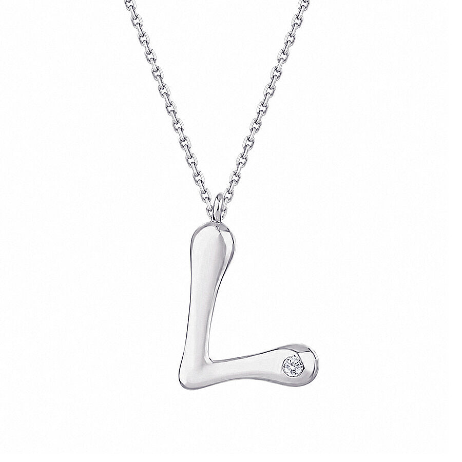 0,02 ct. Diamant Halskette Buchstabe L