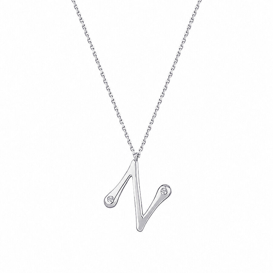 0,04 ct. Diamant Halskette Buchstabe N