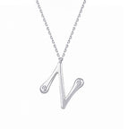 0,04 ct. Diamant Halskette Buchstabe N