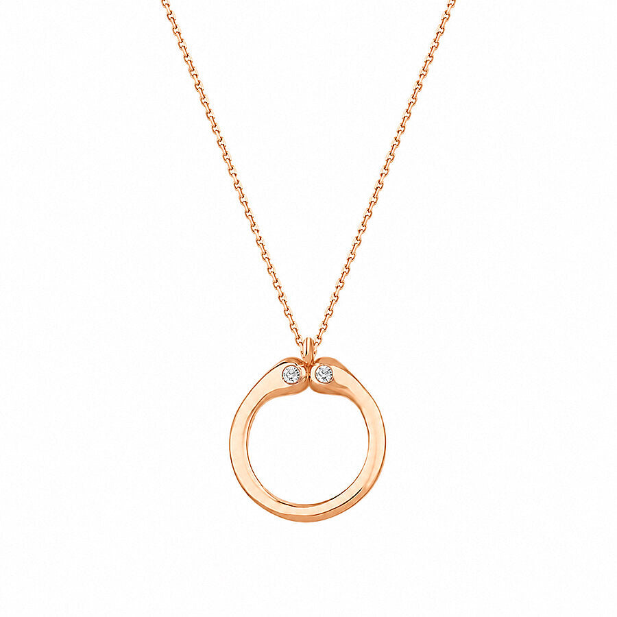 0,04 ct. Diamant O-Buchstabe Halskette