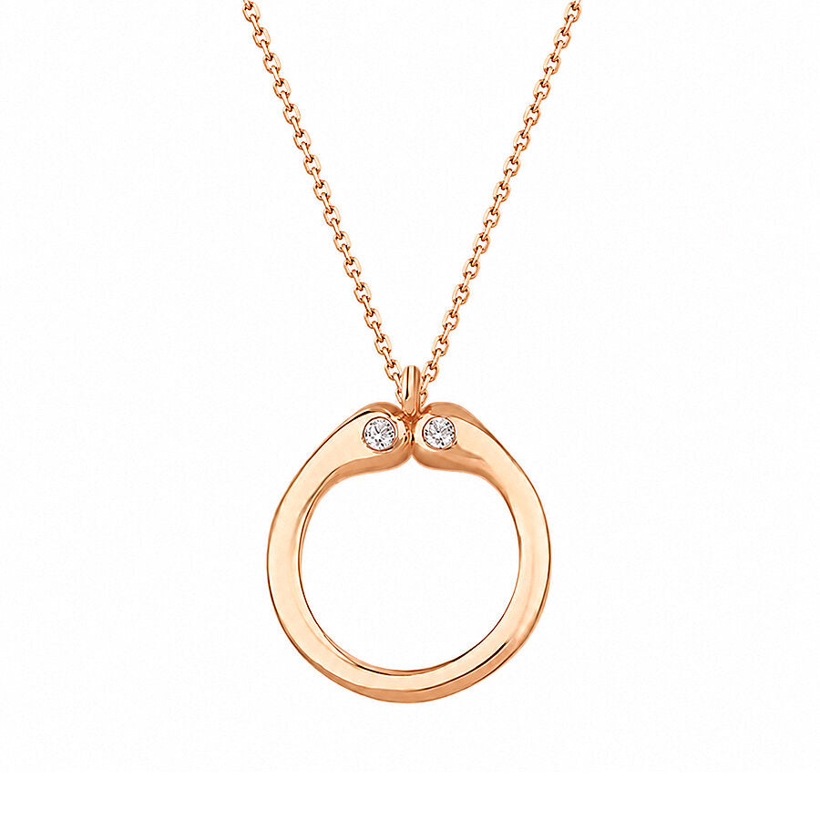 0,04 ct. Diamant O-Buchstabe Halskette