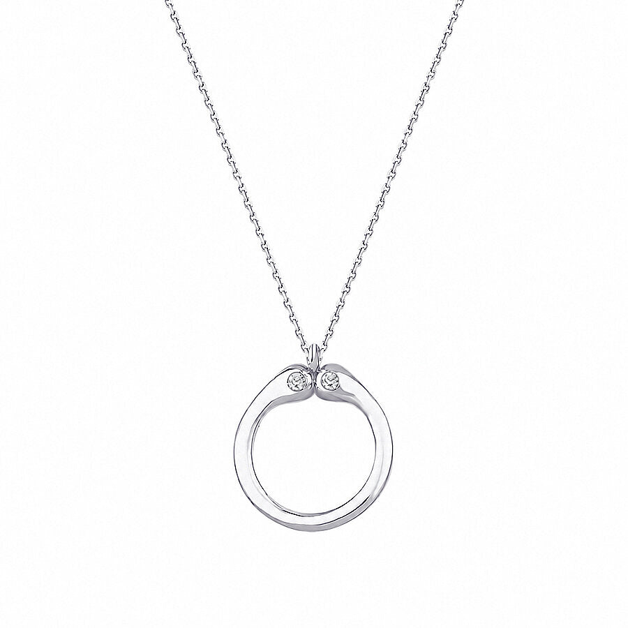 0,04 ct. Diamant O-Buchstabe Halskette