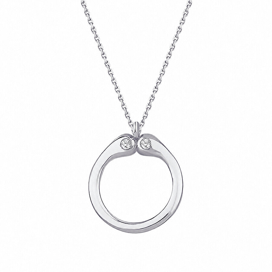 0,04 ct. Diamant O-Buchstabe Halskette