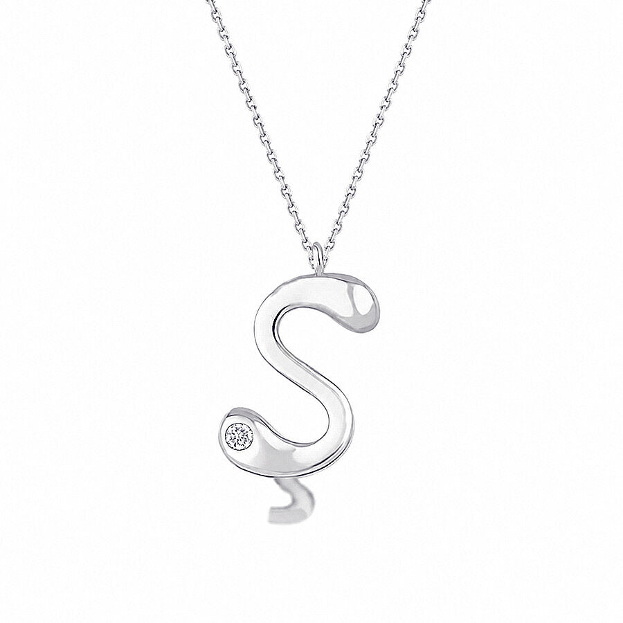 0,02 ct. Diamant Halskette Buchstabe S