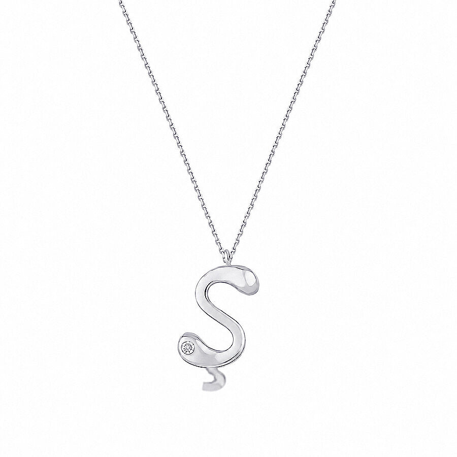 0,02 ct. Diamant Halskette Buchstabe S