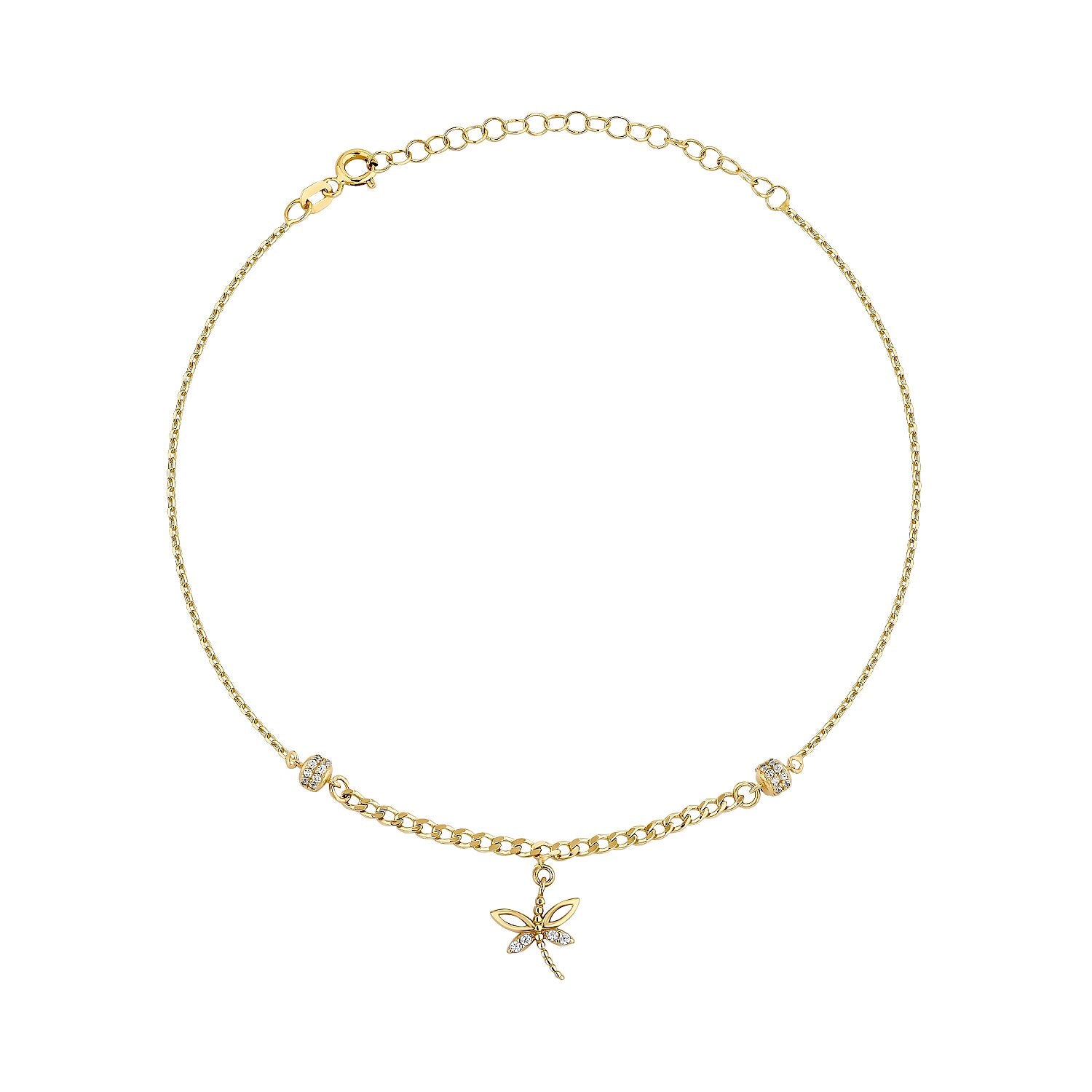 Gold Libellen Fußkette