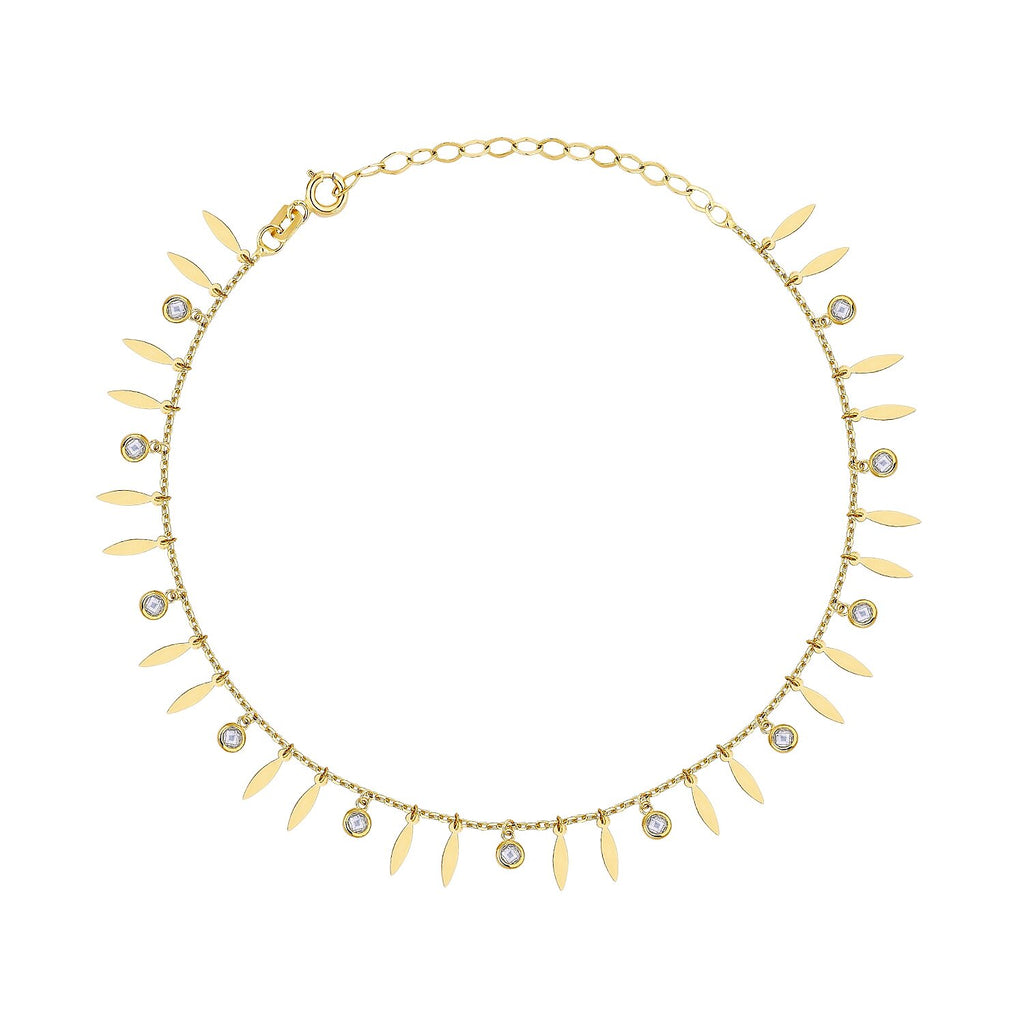 Trend-Fußkettchen mit Steinen aus Gold