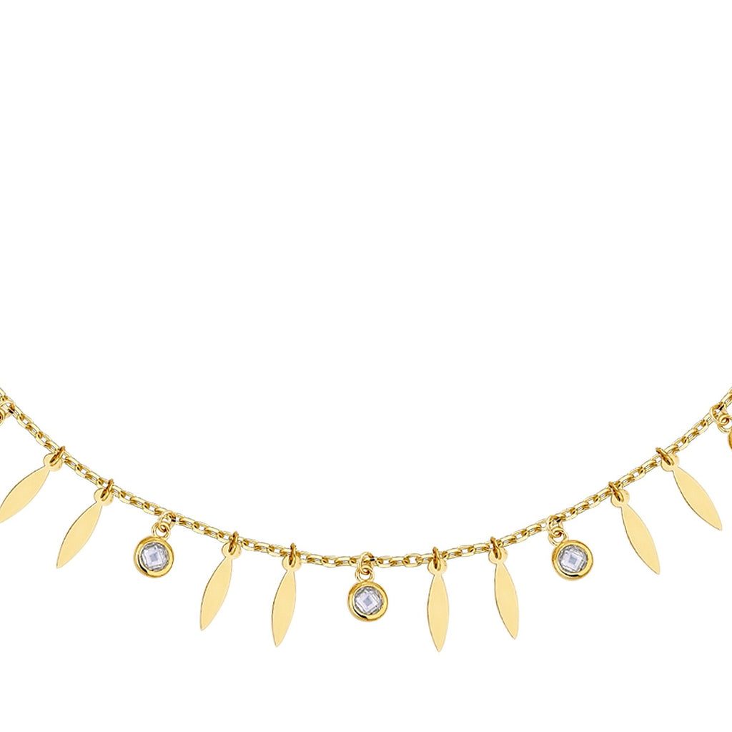 Trend-Fußkettchen mit Steinen aus Gold