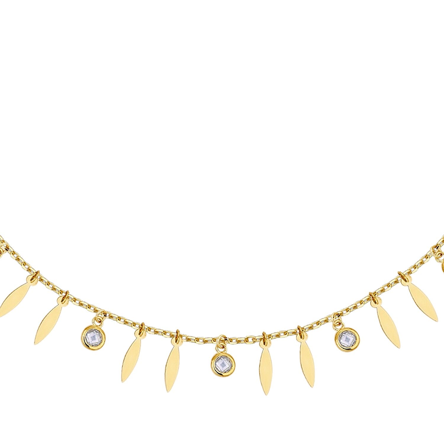 Trend-Fußkettchen mit Steinen aus Gold