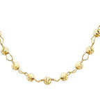 Gold Ball Bead Pendant Necklace