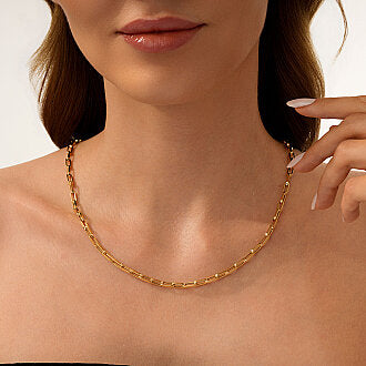 Gold Paperclip Chain Necklace