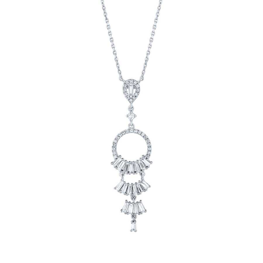 0,69 ct. Diamant Baguette Halskette