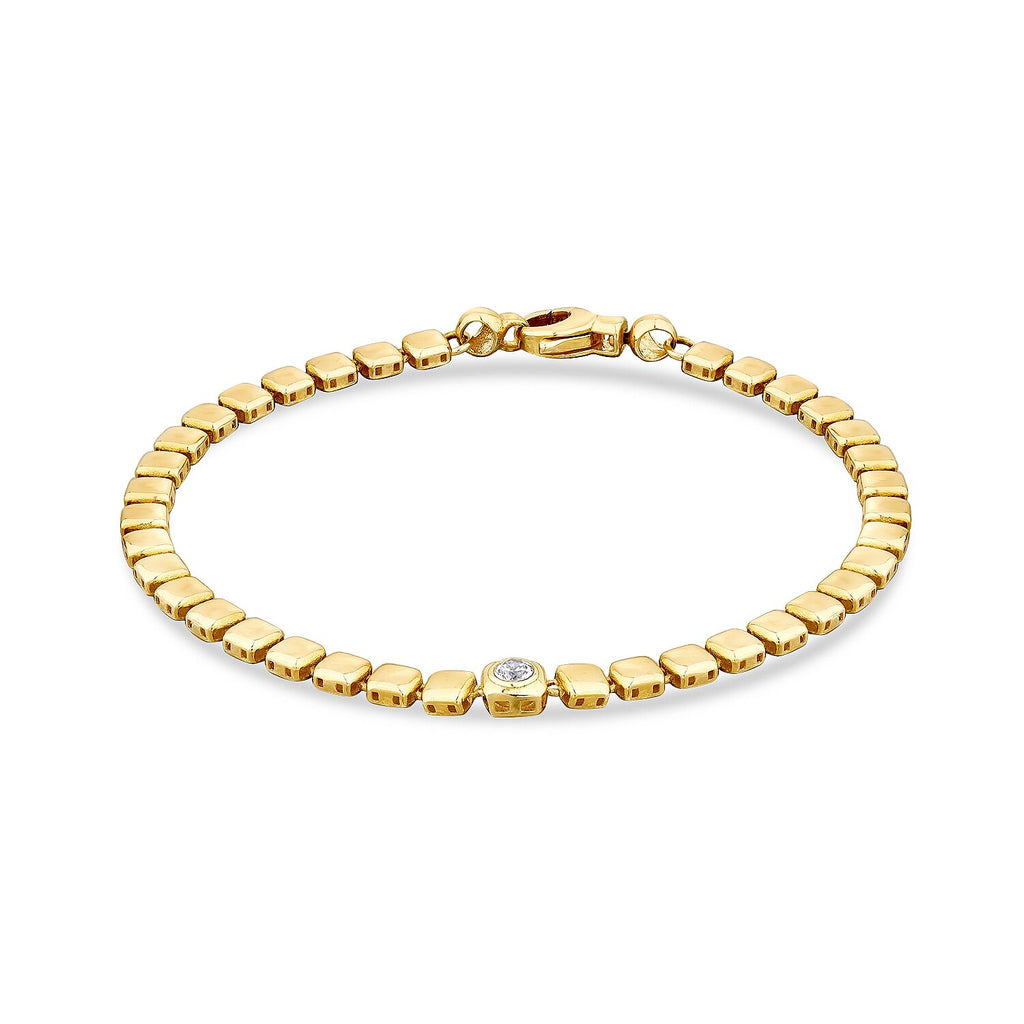 Würfel-Armband mit Steinen aus Gold