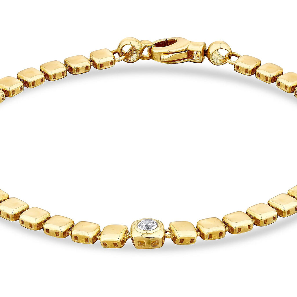 Würfel-Armband mit Steinen aus Gold