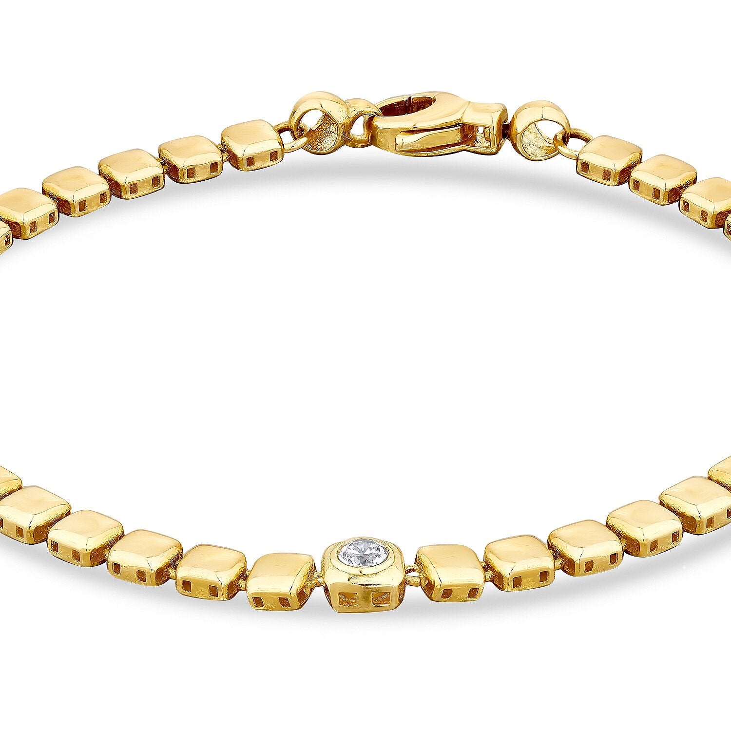 Würfel-Armband mit Steinen aus Gold