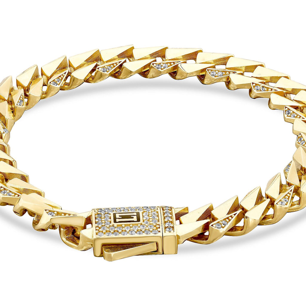 Gourmetarmband mit Steinen aus Gold