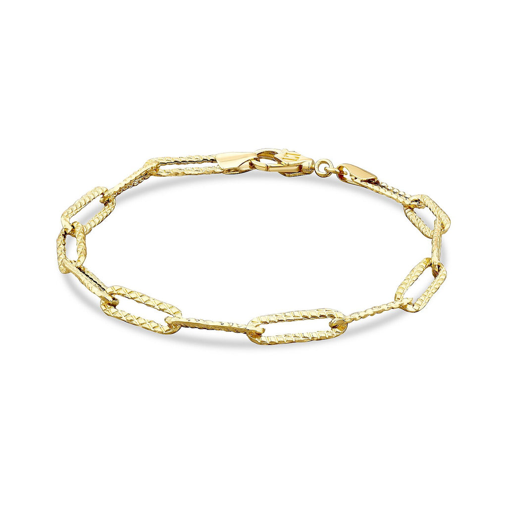 Paperclip-Armband mit Effekt aus Gold