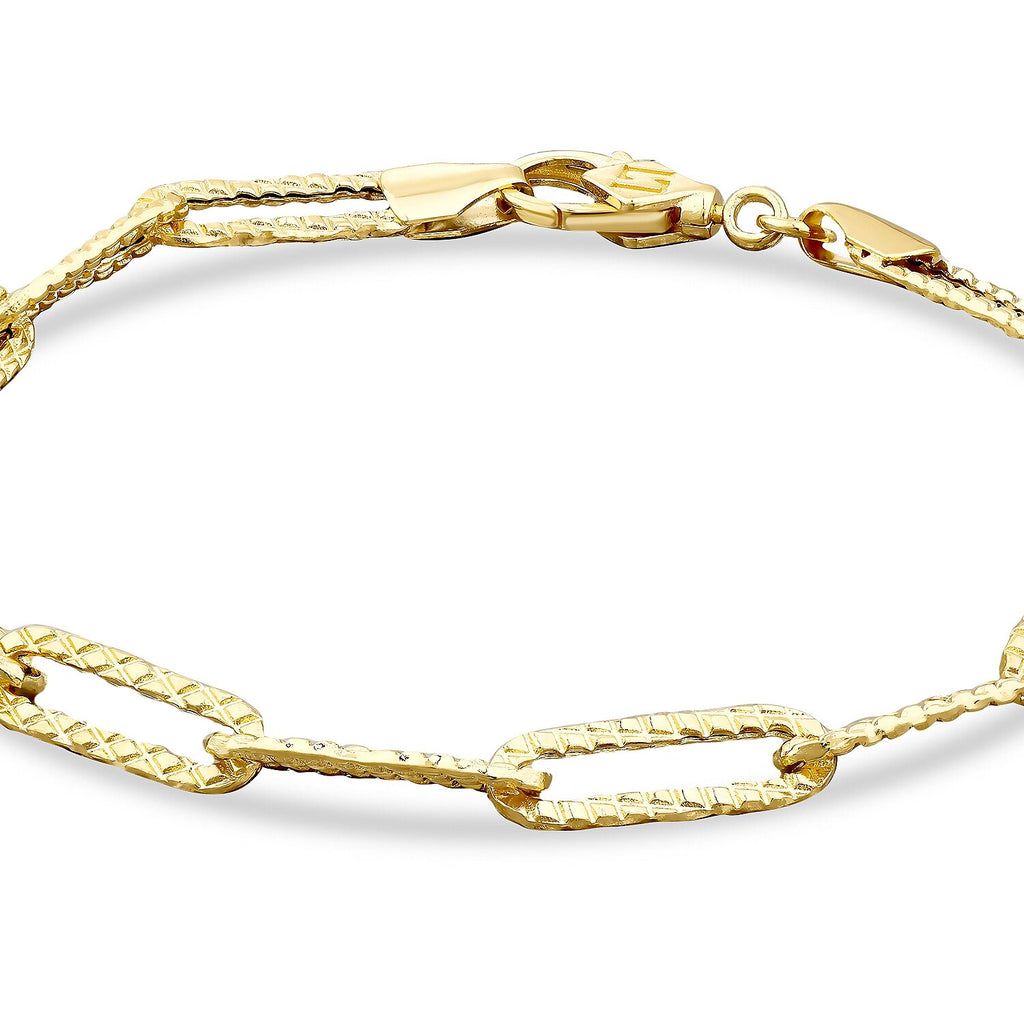Paperclip-Armband mit Effekt aus Gold
