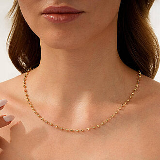 Gold Ball Bead Pendant Necklace