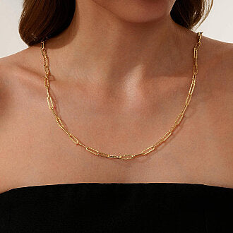 Gold Paperclip Chain Necklace