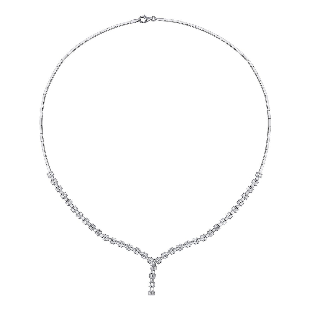 Tennis-Collier mit Baguette-Steinen aus Gold