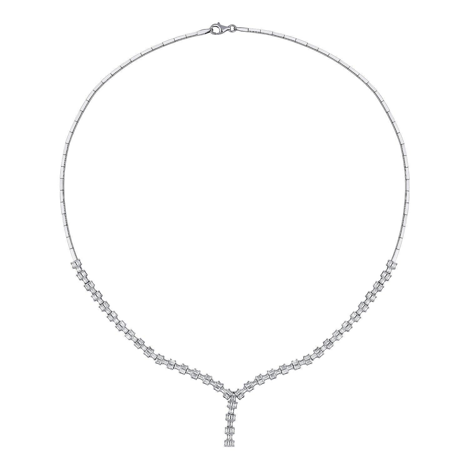 Tennis-Collier mit Baguette-Steinen aus Gold