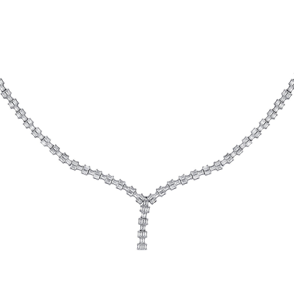 Tennis-Collier mit Baguette-Steinen aus Gold