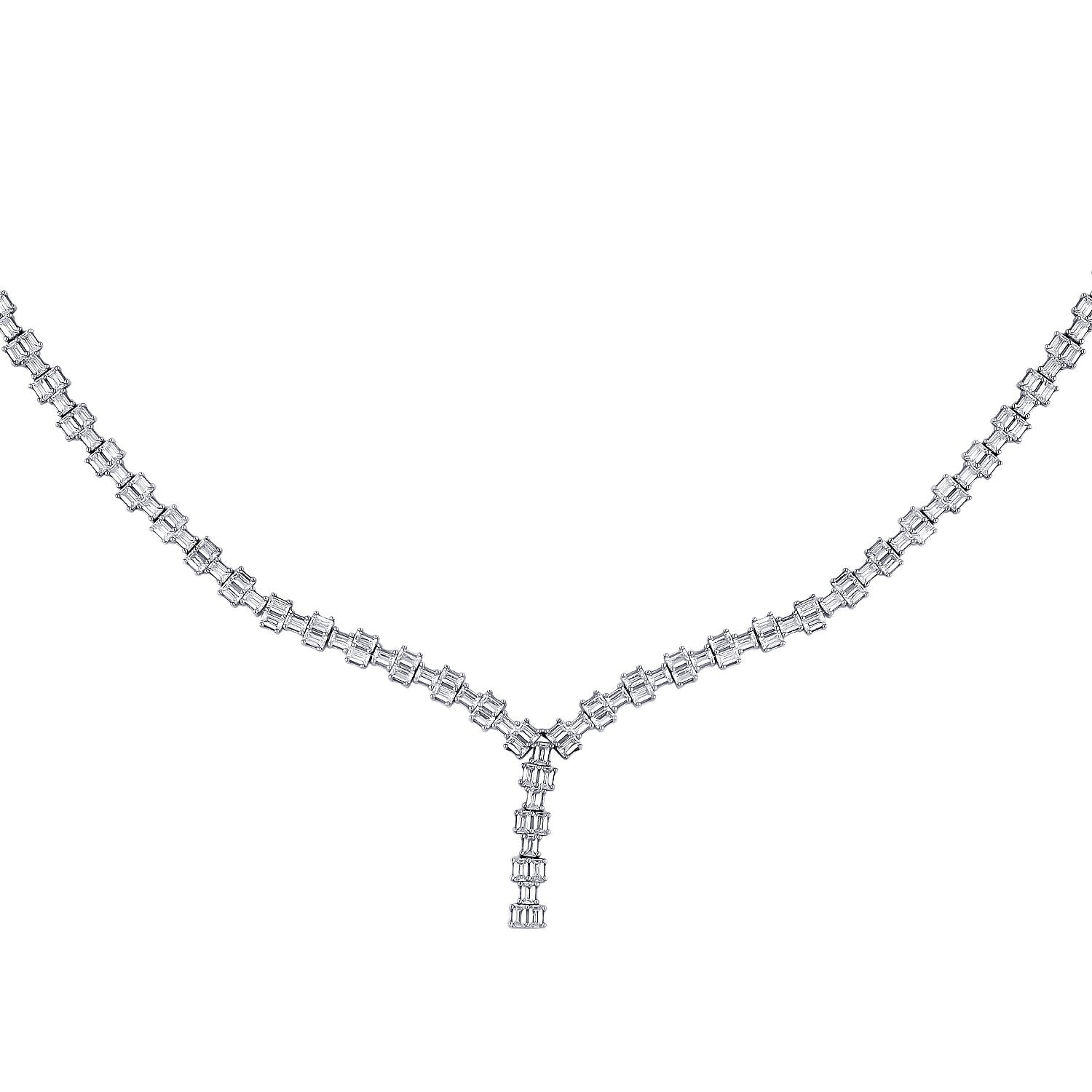 Tennis-Collier mit Baguette-Steinen aus Gold