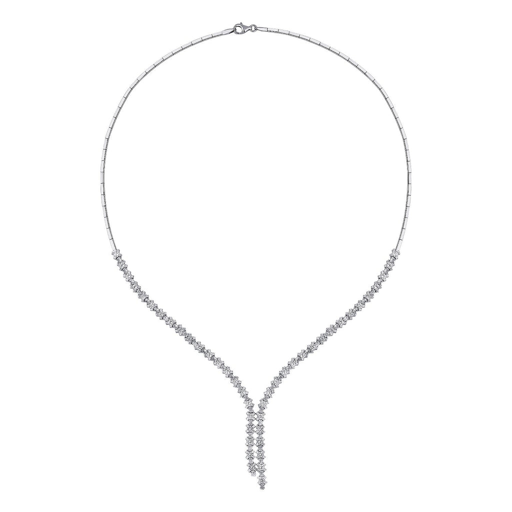 Trend-Collier mit Baguette-Stein aus Gold