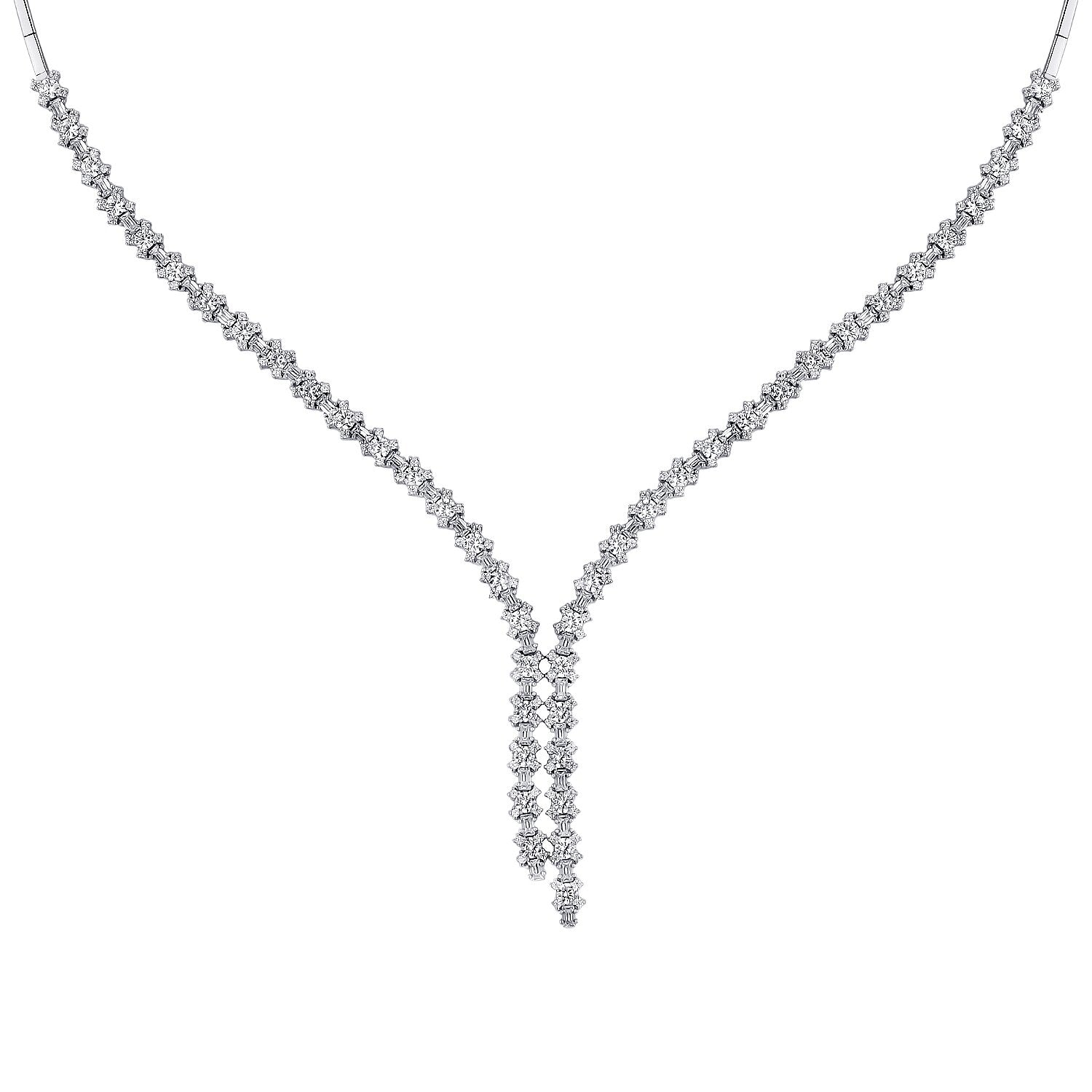 Trend-Collier mit Baguette-Stein aus Gold