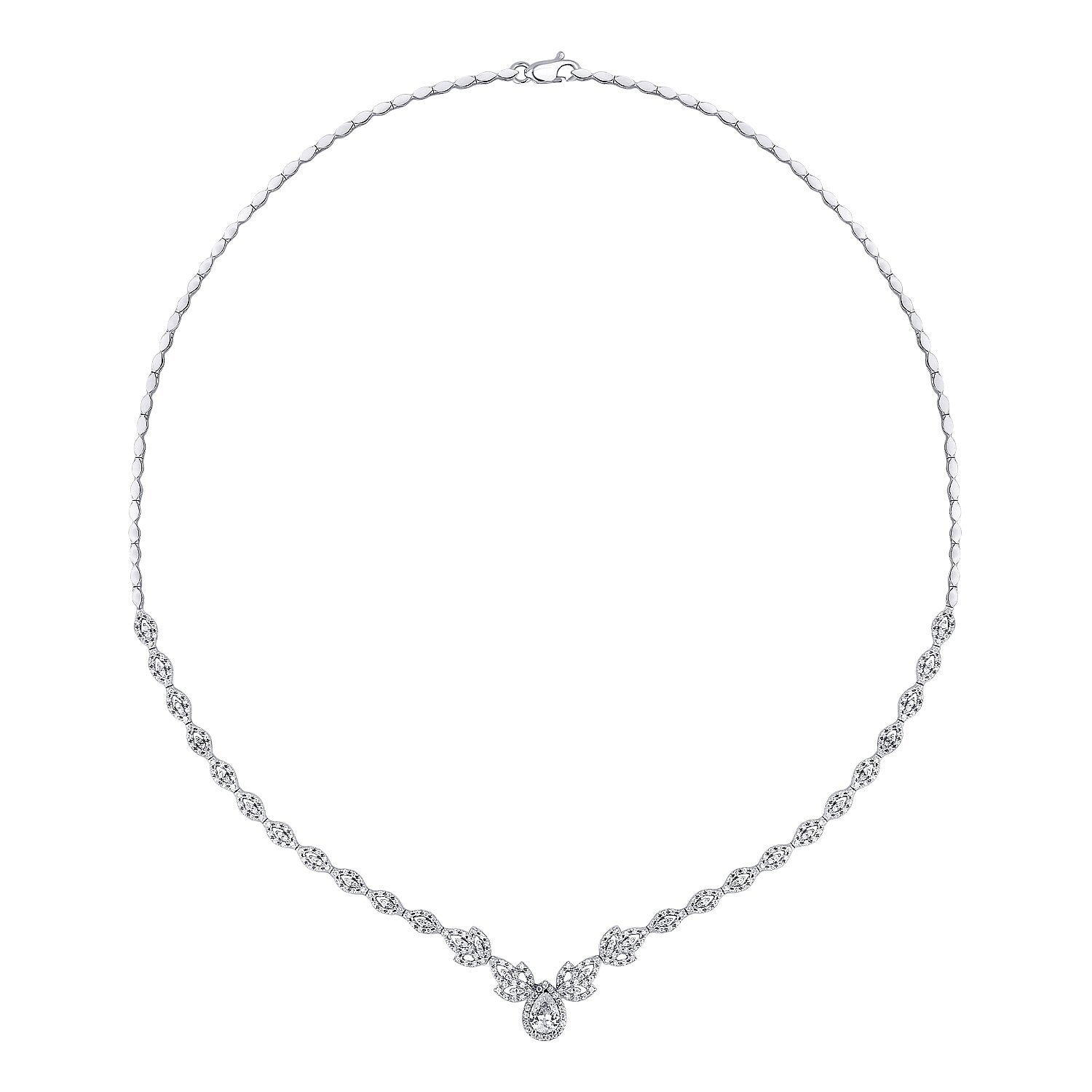 Collier mit Birnenschliff-Stein aus Gold