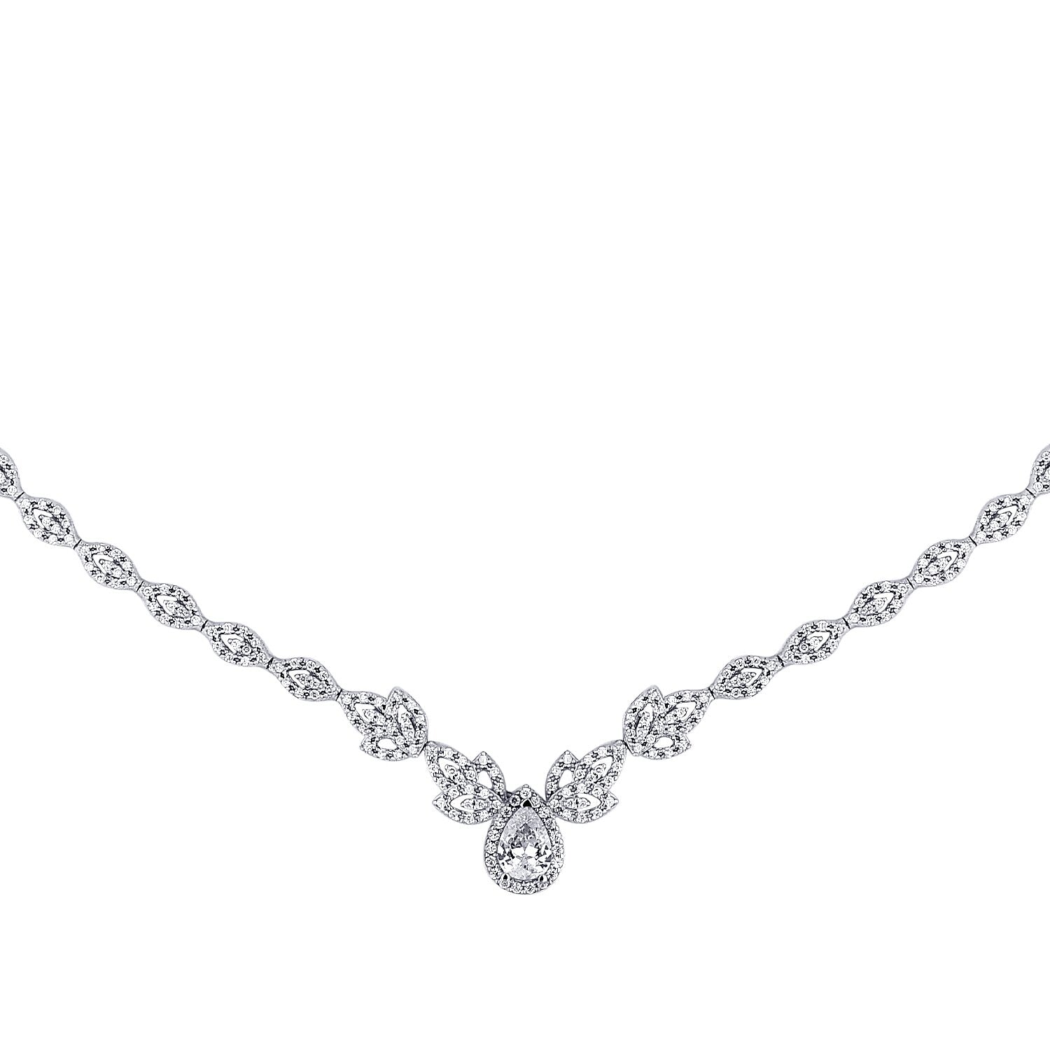 Collier mit Birnenschliff-Stein aus Gold