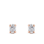 1,00 Carat Diamond Oval Solitaire Earrings
