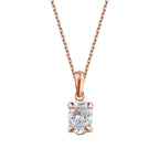 0,50 Carat Diamond Oval Solitaire Necklace