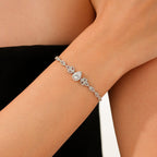Solitär-Armband mit Birnenschliff aus Gold